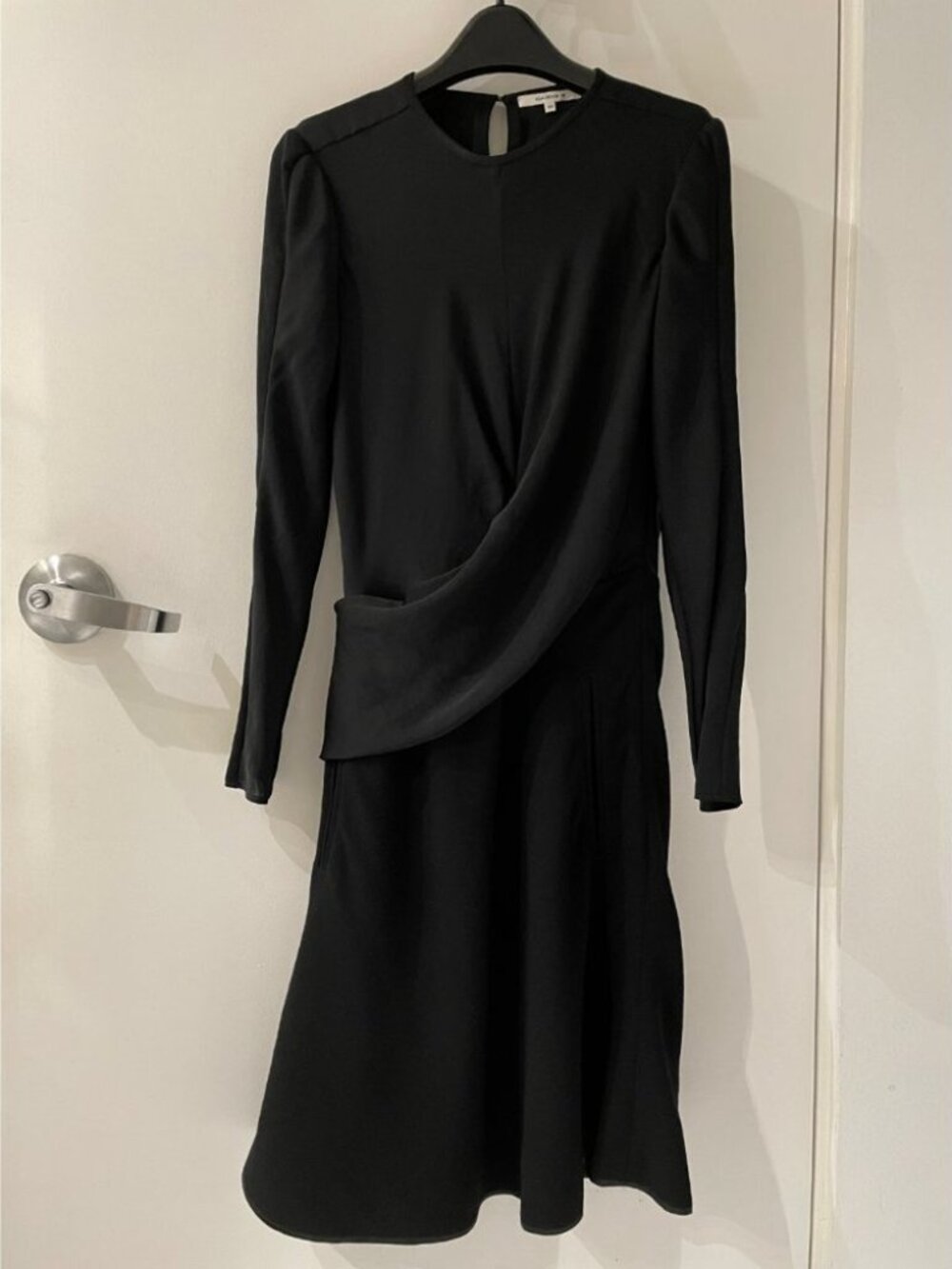 Elegant Carven Black Dress with Wool Skirt